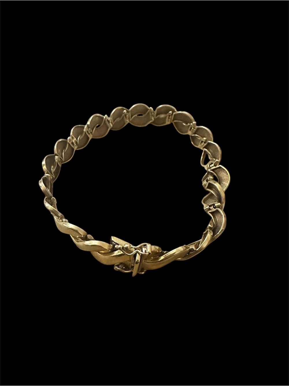 14K Yellow Gold Italian Twisted Wave Bracelet 7" 18g⁠